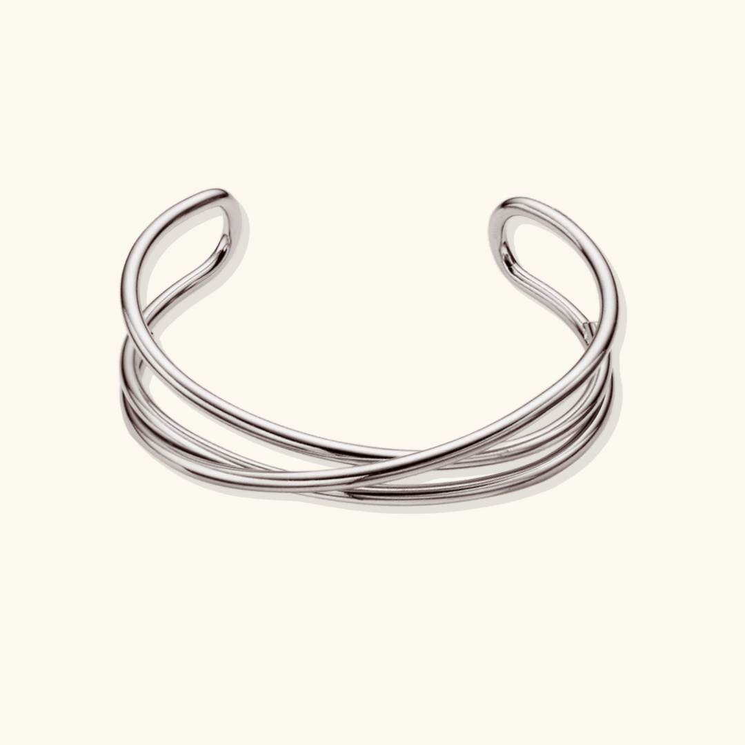 Valantomode | Gold Plated Intertwined Bangle for Women