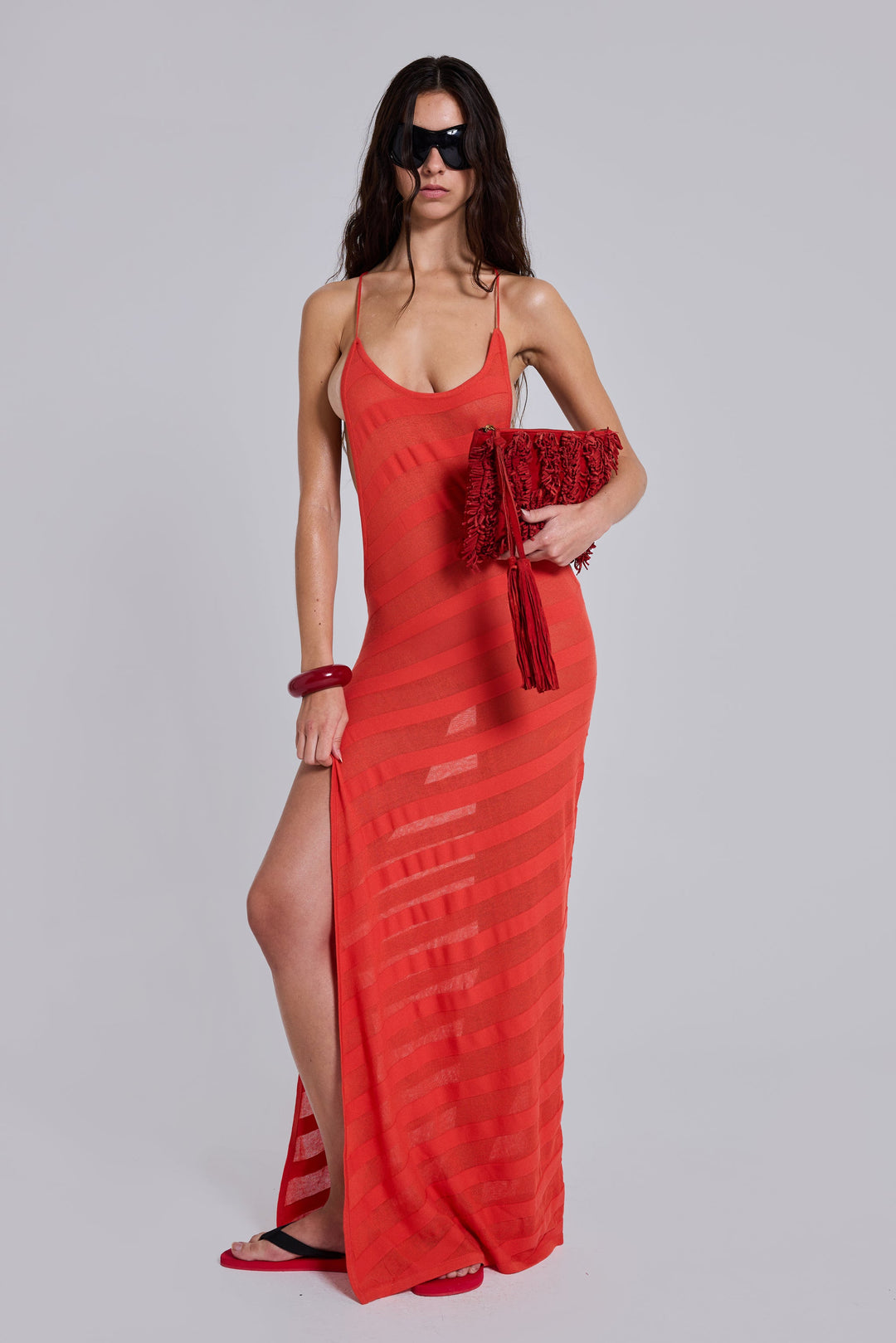 Valantomode | Stylish Coral Maxi Dress for Effortless Summer Chic