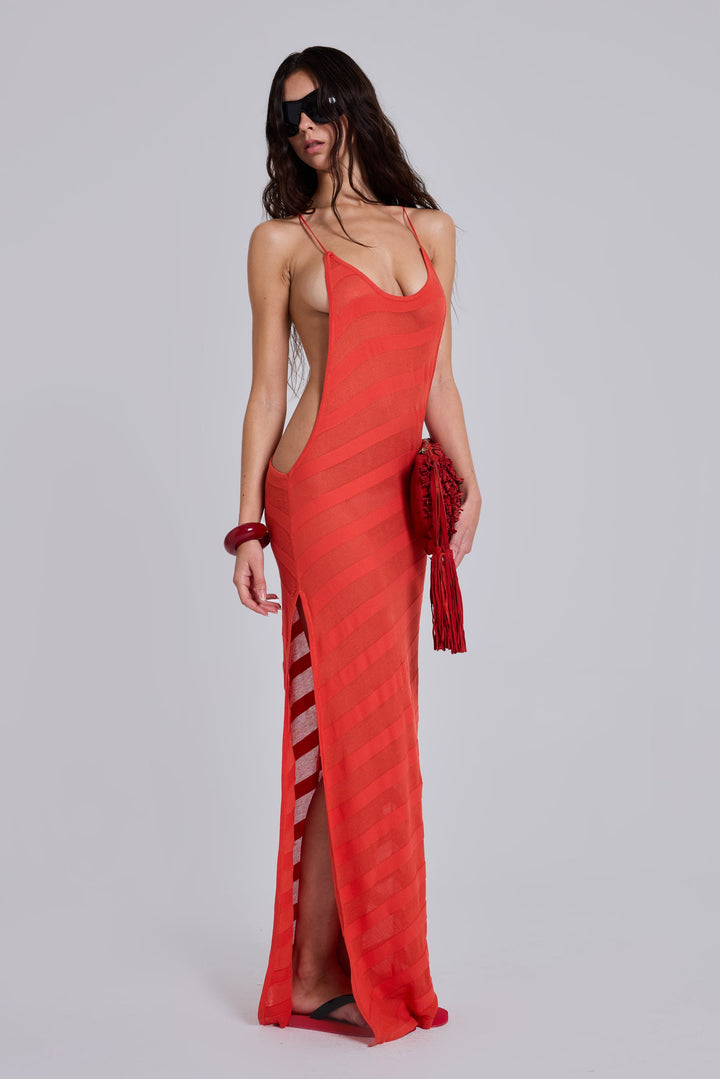 Valantomode | Stylish Coral Maxi Dress for Effortless Summer Chic