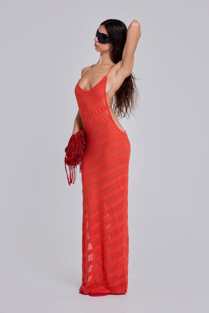 Valantomode | Stylish Coral Maxi Dress for Effortless Summer Chic