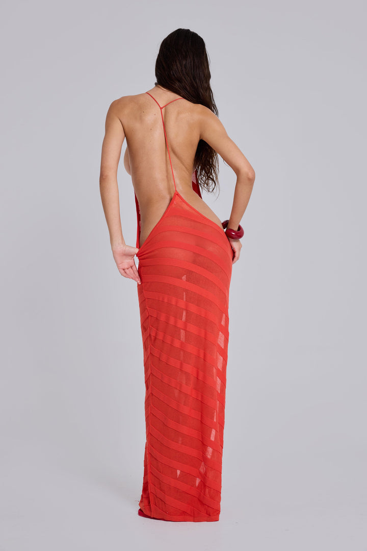 Valantomode | Stylish Coral Maxi Dress for Effortless Summer Chic