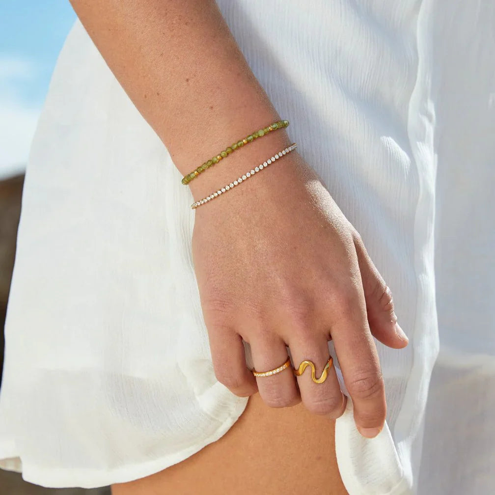 Valantomode | Lightweight Plated Undulating Wave Ring with Adjustable Open-Ended Design