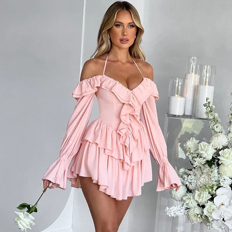 Valantomode | Ruffled Bodycon Dress for Effortless Elegance