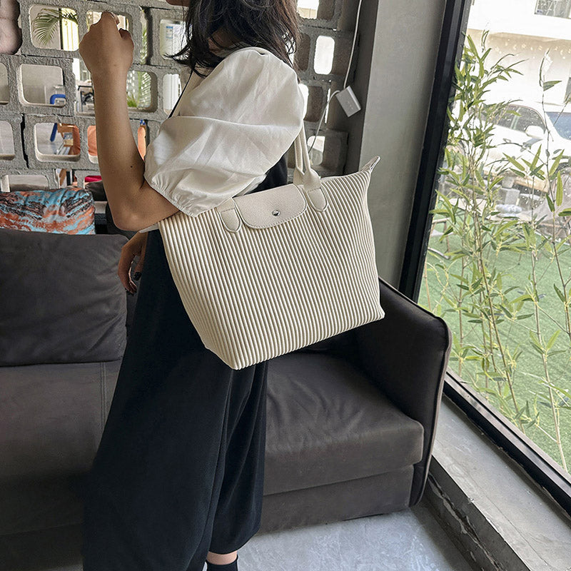 Valantomode | The Pleated Garrison – Women's Premium Architectural Top-Handle Tote