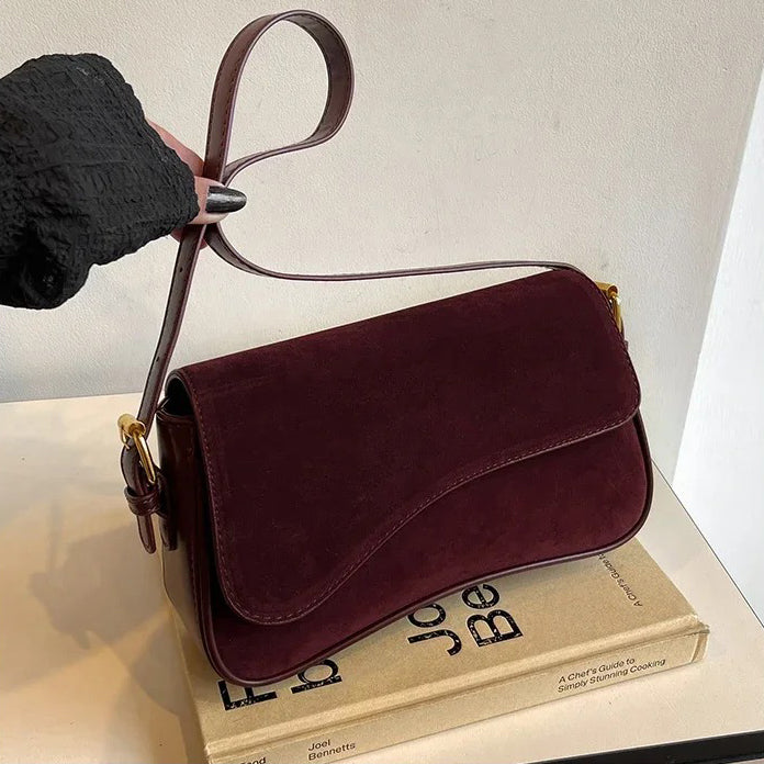 Valantomode | The ‘Aurelius’ Olivia Textural Garrison – Women's Premium Suede Crossbody Bag