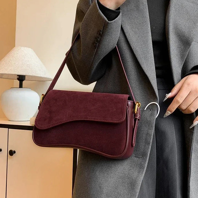 Valantomode | The ‘Aurelius’ Olivia Textural Garrison – Women's Premium Suede Crossbody Bag