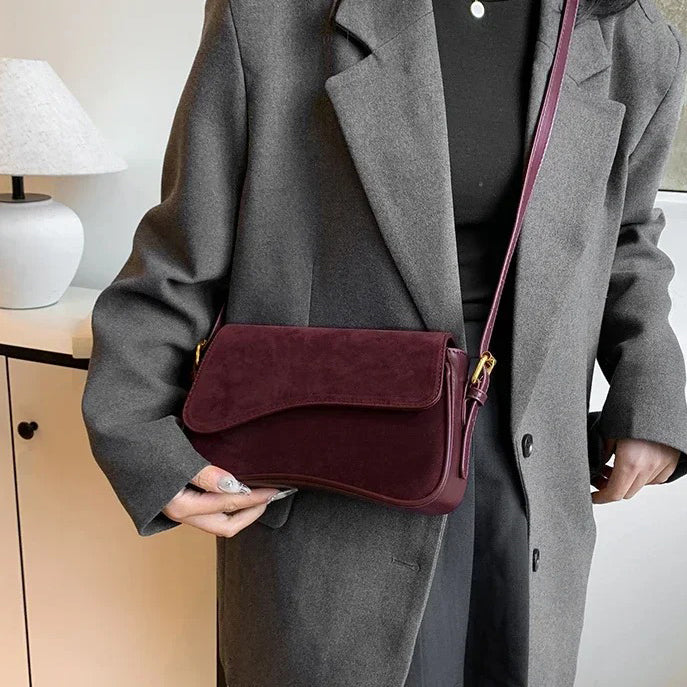 Valantomode | The ‘Aurelius’ Olivia Textural Garrison – Women's Premium Suede Crossbody Bag