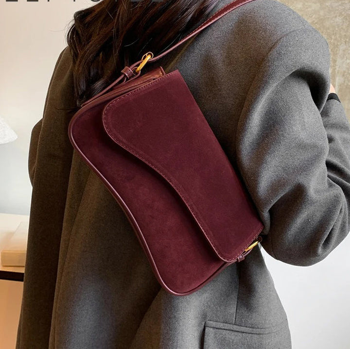 Valantomode | The ‘Aurelius’ Olivia Textural Garrison – Women's Premium Suede Crossbody Bag