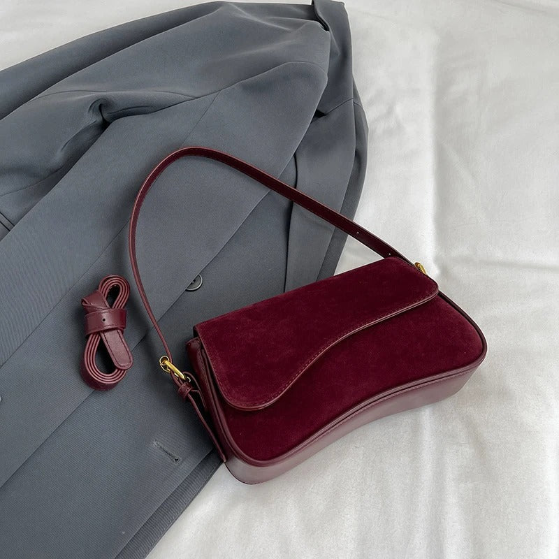 Valantomode | The ‘Aurelius’ Olivia Textural Garrison – Women's Premium Suede Crossbody Bag