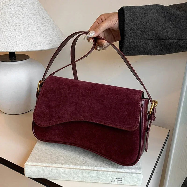 Valantomode | The ‘Aurelius’ Olivia Textural Garrison – Women's Premium Suede Crossbody Bag