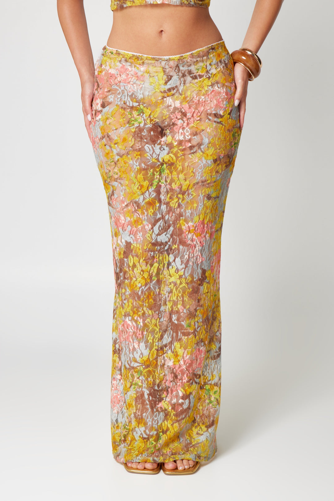 Valantomode | Yellow Floral Print Two-Piece Set for Effortless Style