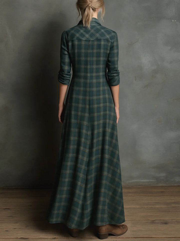Valantomode | Chic Boho Style Checked Dress for Effortless Outfits
