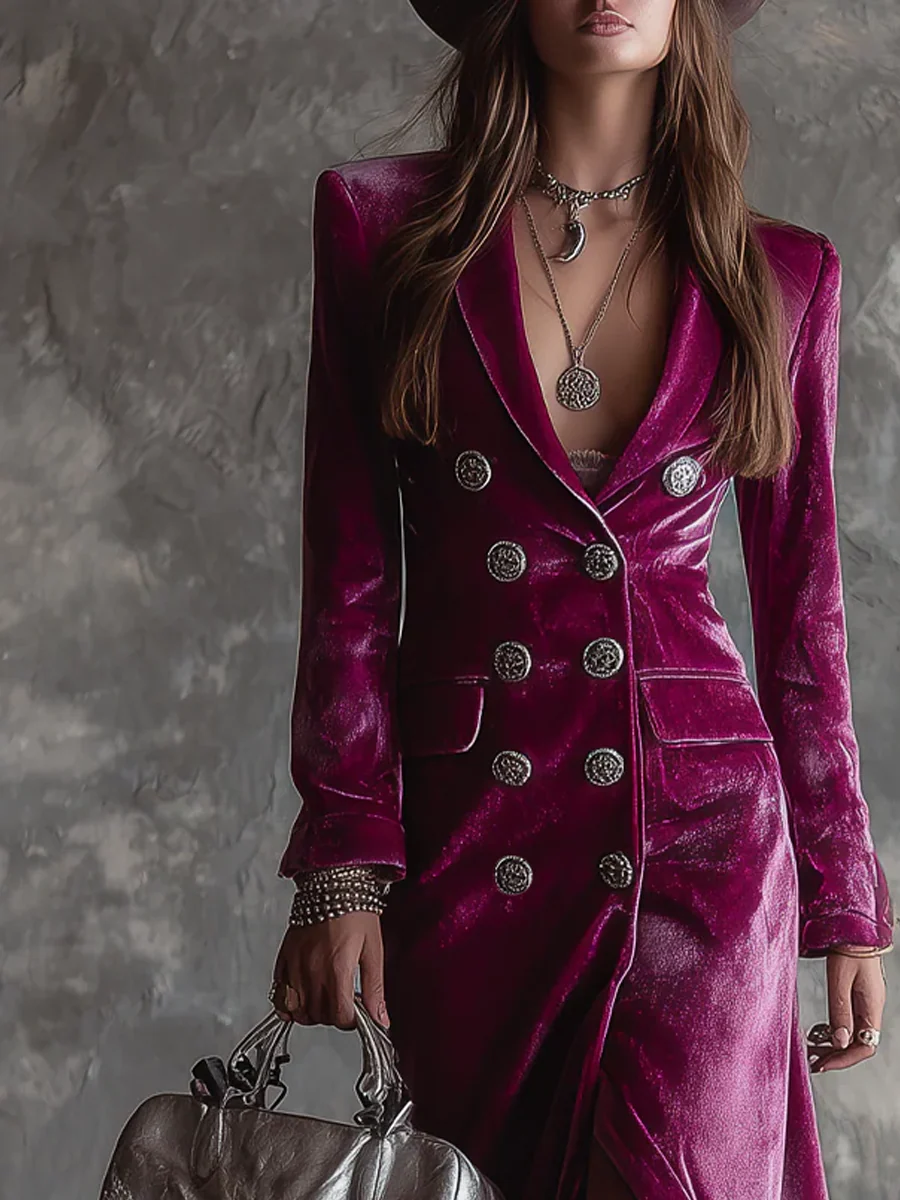 Valantomode | Chic Velvet Blazer Dress for Stylish Women