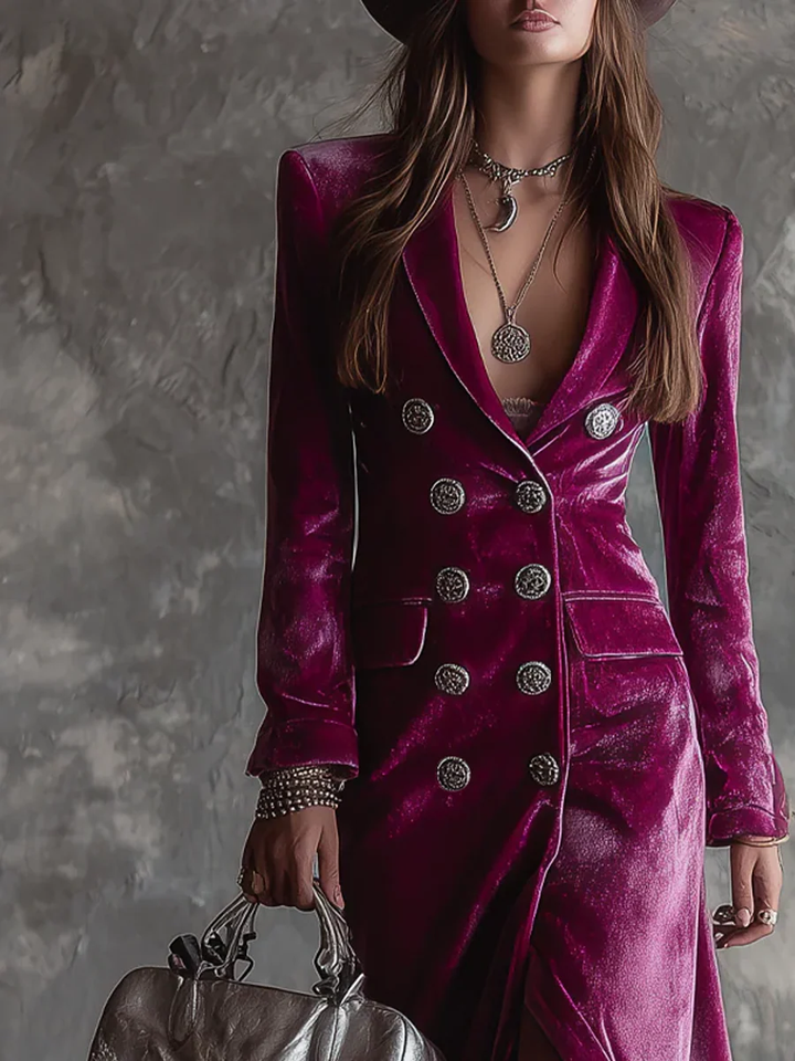 Valantomode | Chic Velvet Blazer Dress for Stylish Women