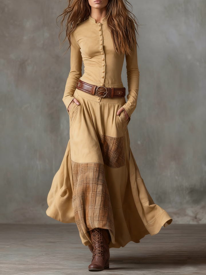 Valantomode | Chic Suede Dress with Belt for Effortless Style