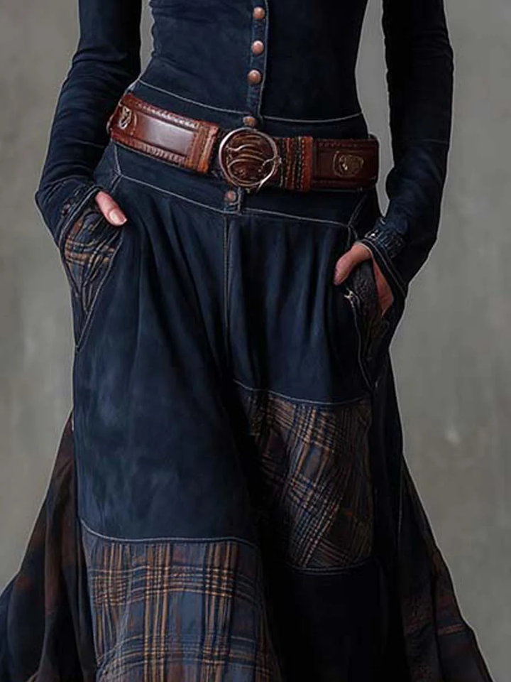 Valantomode | Chic Suede Dress with Belt for Effortless Style