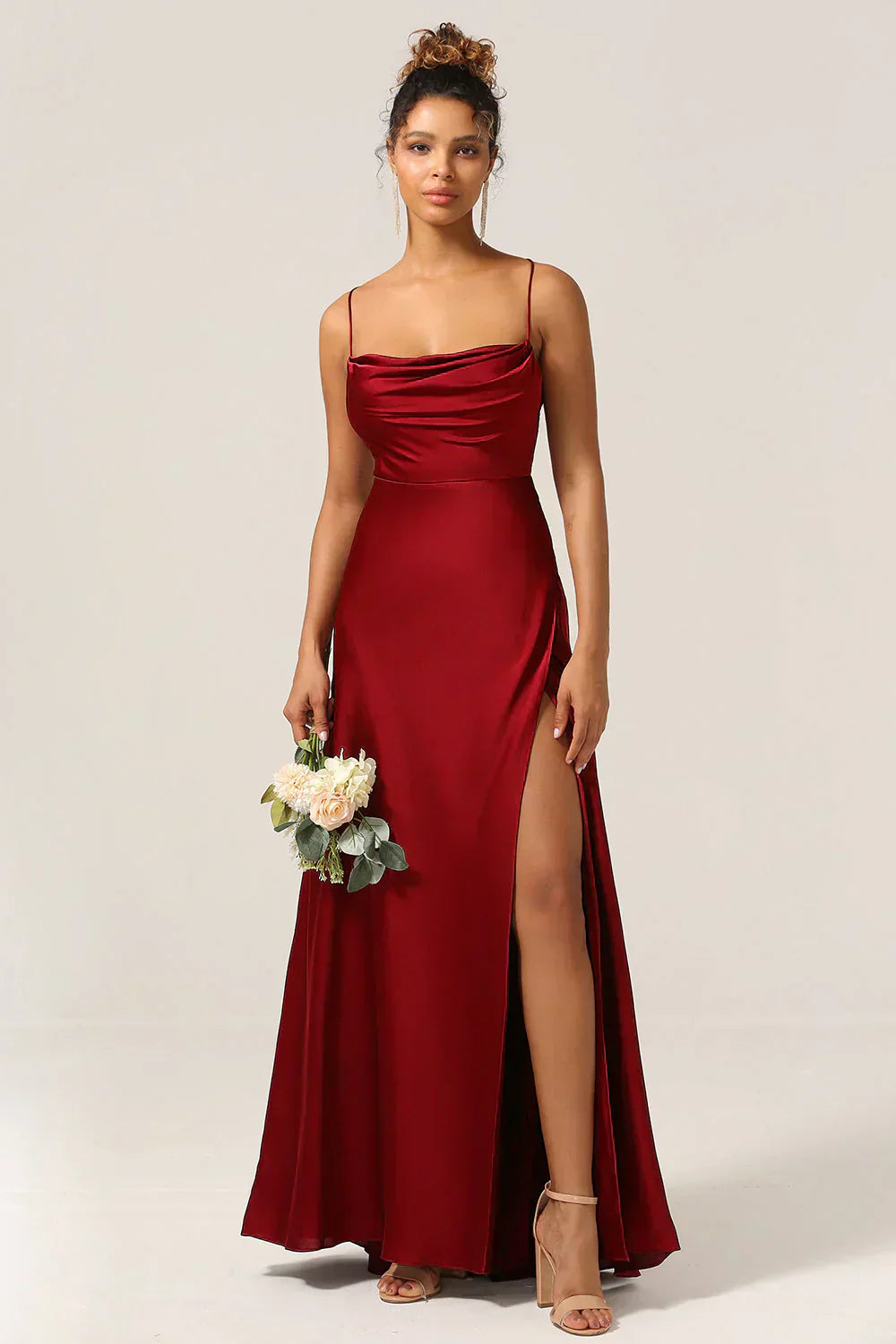 Valantomode | Gorgeous Satin Maxi Dress for Effortless Elegance