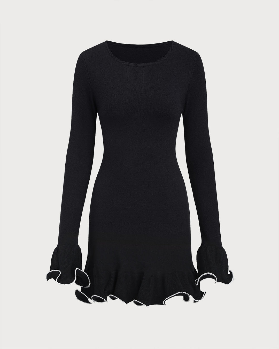 Valantomode | Stylish Ribbed Mini Dress with Ruffles for Casual Days