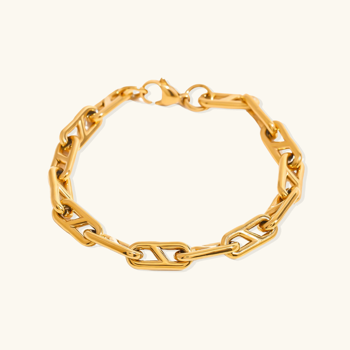 Valantomode | Plated Zyrah Bracelet with Industrial-Sculptural Link Architecture