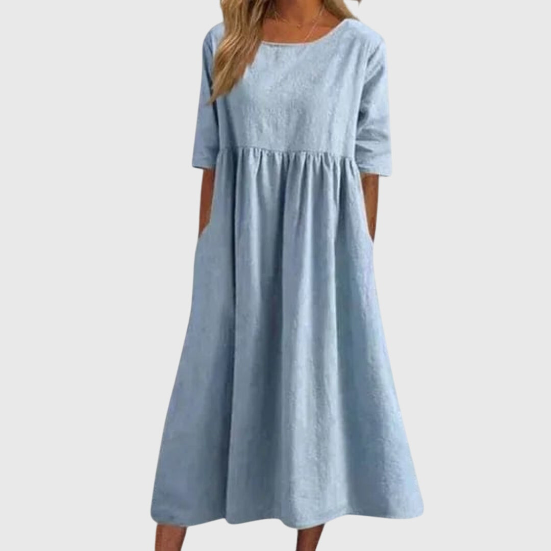 Valantomode | Stylish Short-Sleeve Dress for Chic Summer Outings