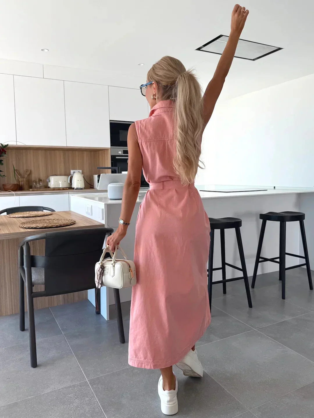 Valantomode | Stylish Long Denim Dress Perfect for Everyday Wear