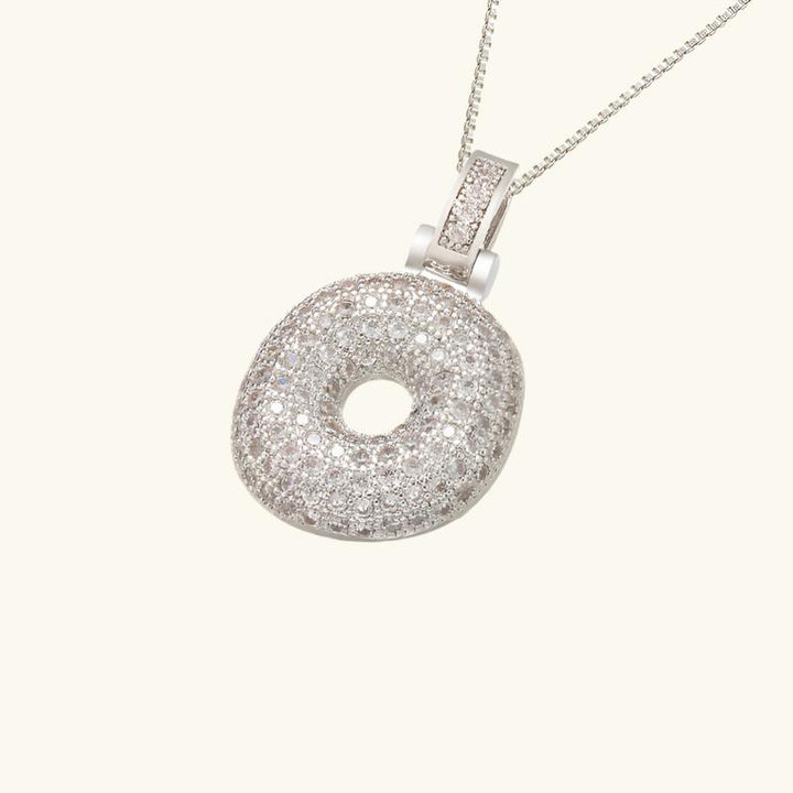 Valantomode | Plated Letter Luxe Necklace with Alphanumeric Architecture and Refractive Assets