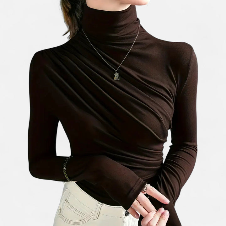 Valantomode | Women’s High-Neck Silk Top