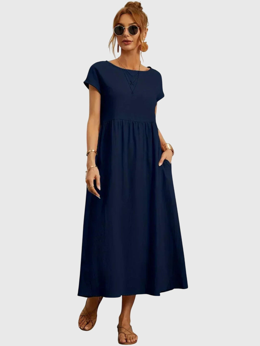 Valantomode | Stylish Casual Dress with Convenient Pockets for Everyday Wear