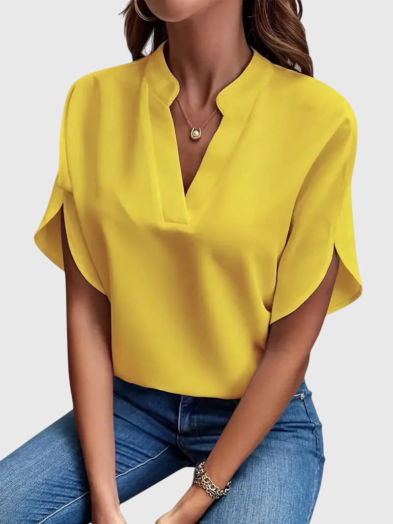 Valantomode | Shirt with Soft and Elegant V-Neck Design