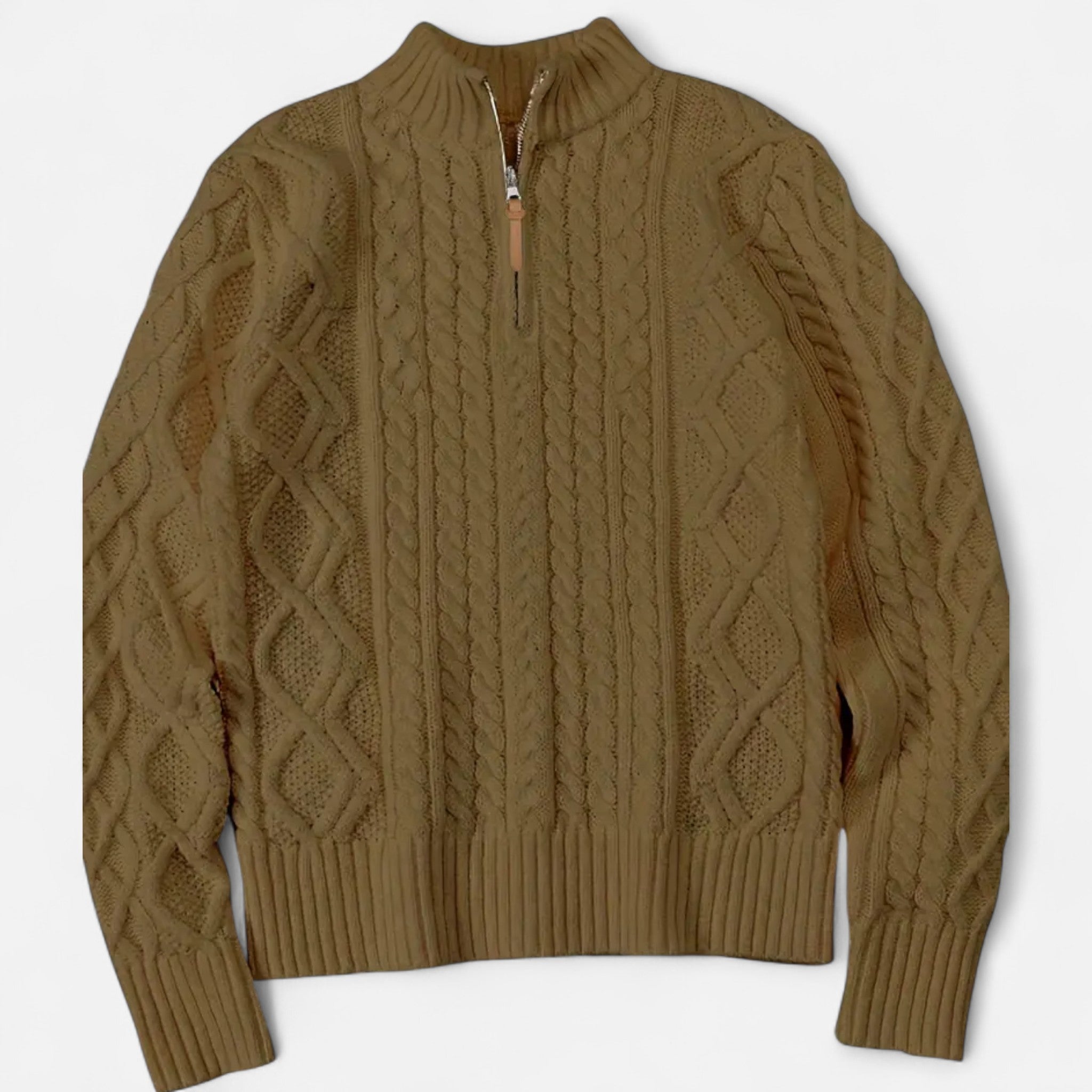 ValantoMode | Men’s Zip-Up Soft-Knit Pullover