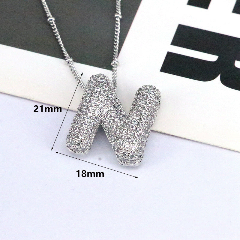 Valantomode | Gold Plated Bubble Initial Necklace for Women