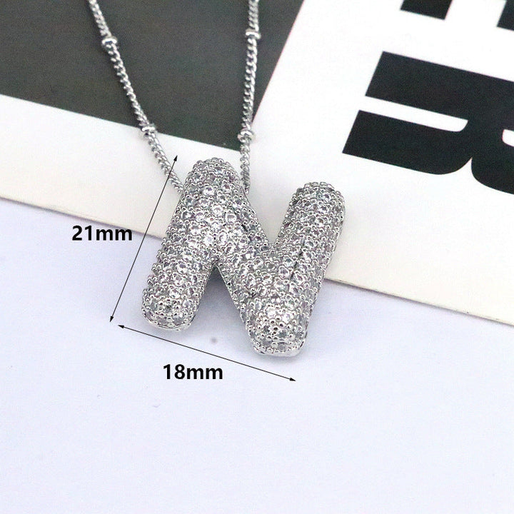 Valantomode | Gold Plated Bubble Initial Necklace for Women