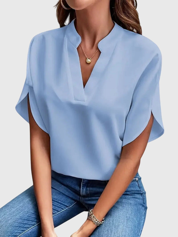 Valantomode | Shirt with Soft and Elegant V-Neck Design
