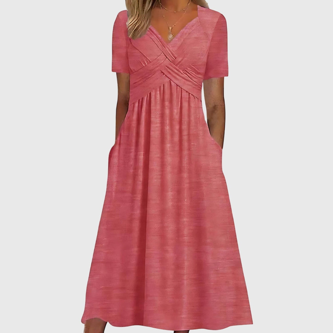 Valantomode | Stylish Midi Dress with Tummy Control for Effortless Elegance