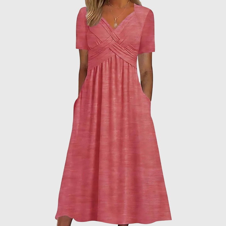 Valantomode | Stylish Midi Dress with Tummy Control for Effortless Elegance