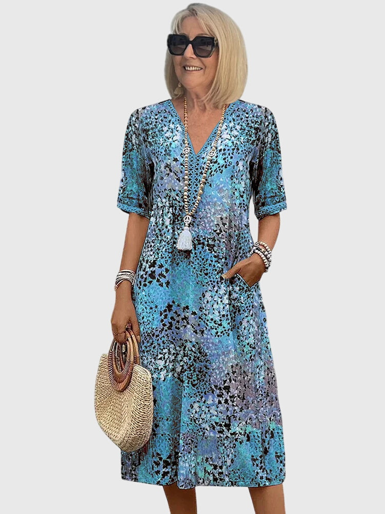 Valantomode | Beautiful Floral Midi Dress for Spring Celebrations