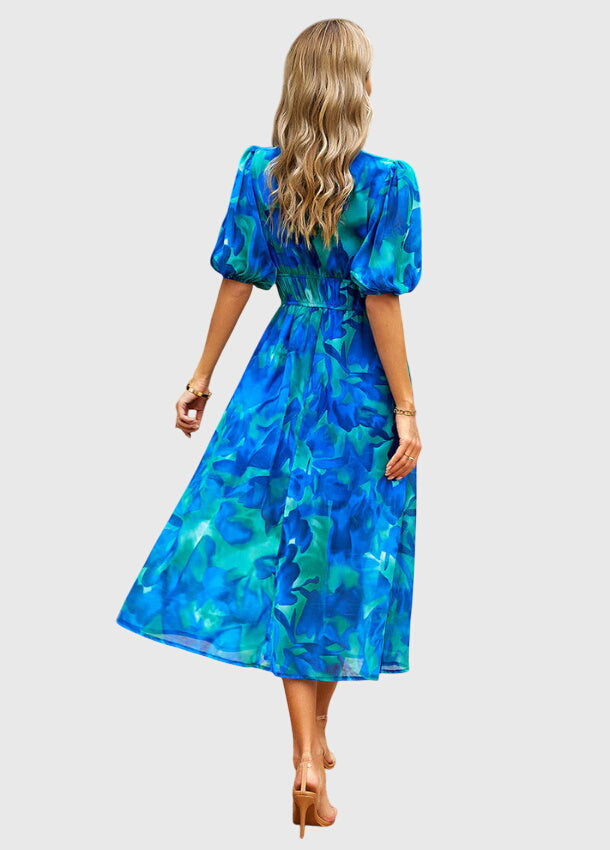 Valantomode | Beautiful Floral Midi Dress for Any Casual Gathering