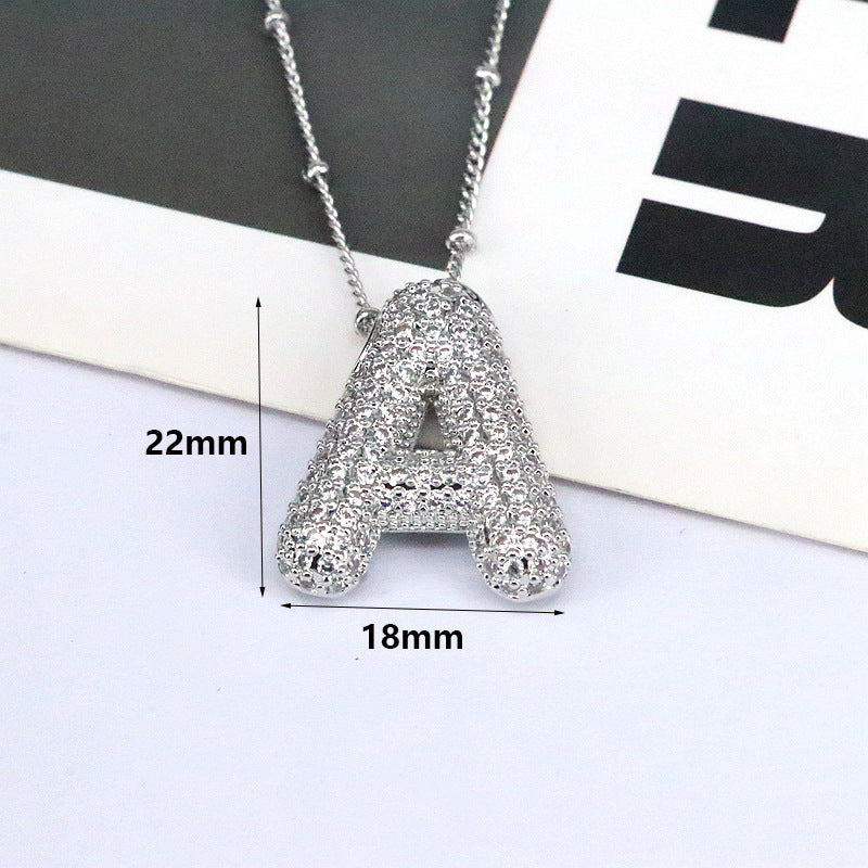 Valantomode | Gold Plated Bubble Initial Necklace for Women