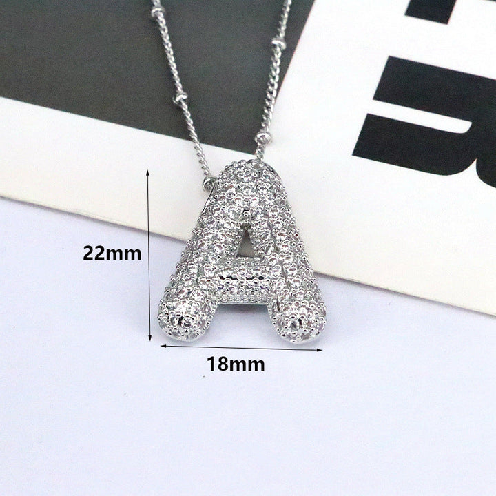 Valantomode | Gold Plated Bubble Initial Necklace for Women