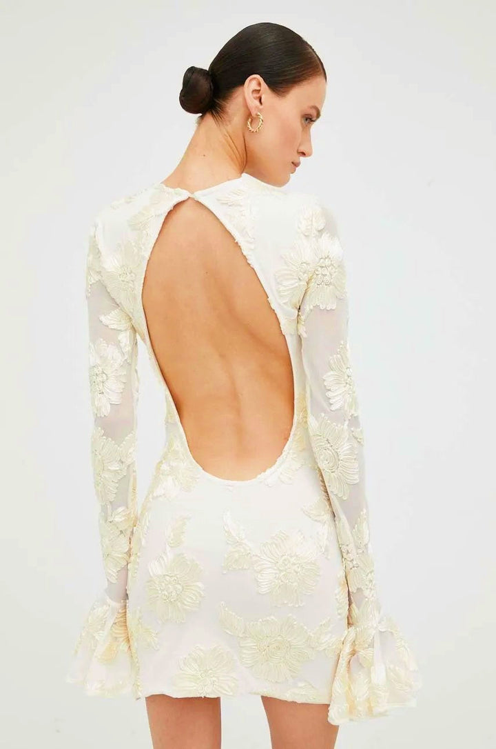 Valantomode | Floral Mini Dress with Elegant Flower Accents