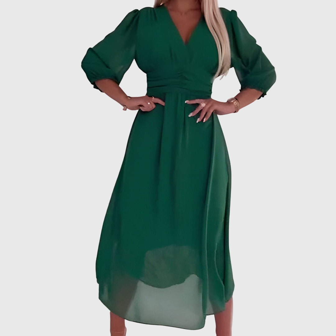 Valantomode | Effortless Silky Chiffon Dress for Every Stylish Occasion