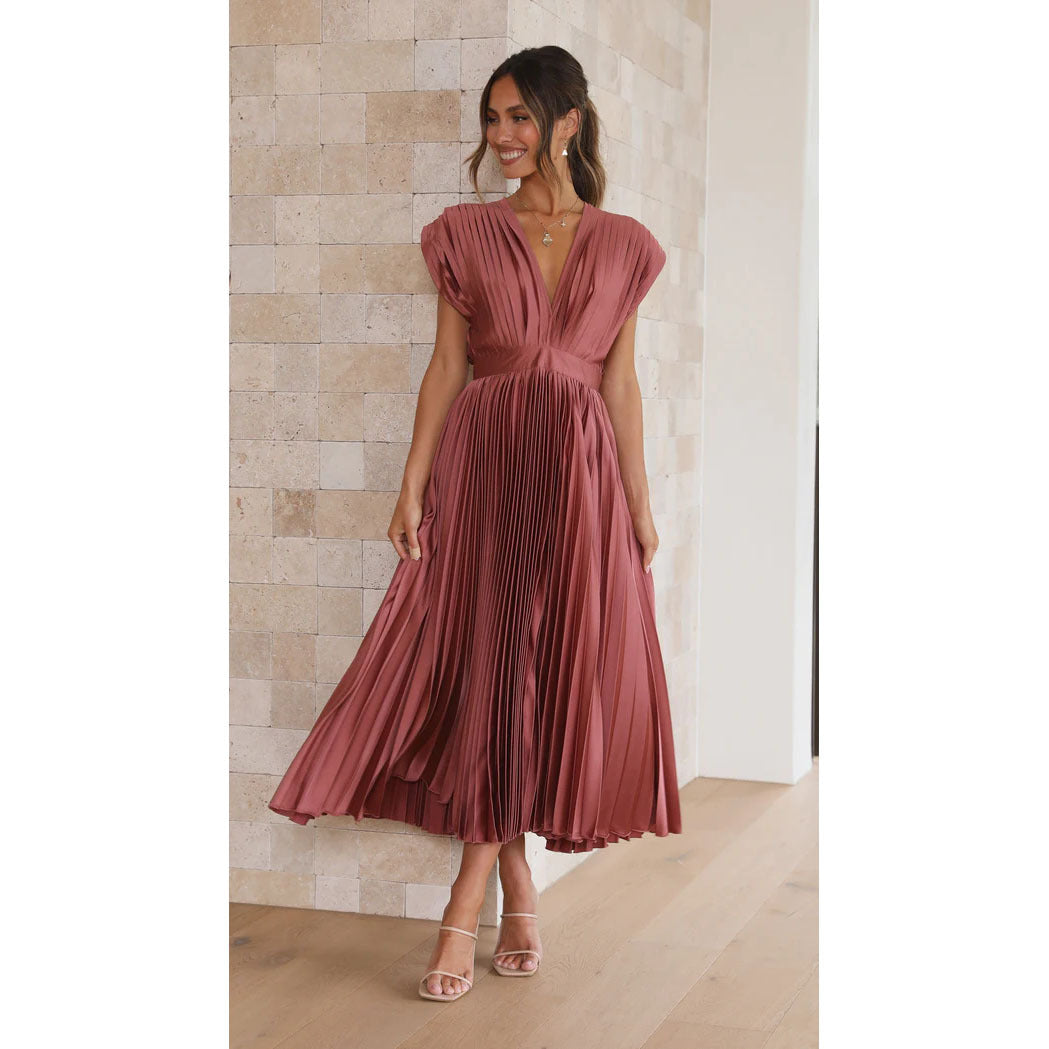 Valantomode | Elegant Pleated Skirt Dress for Effortless Style