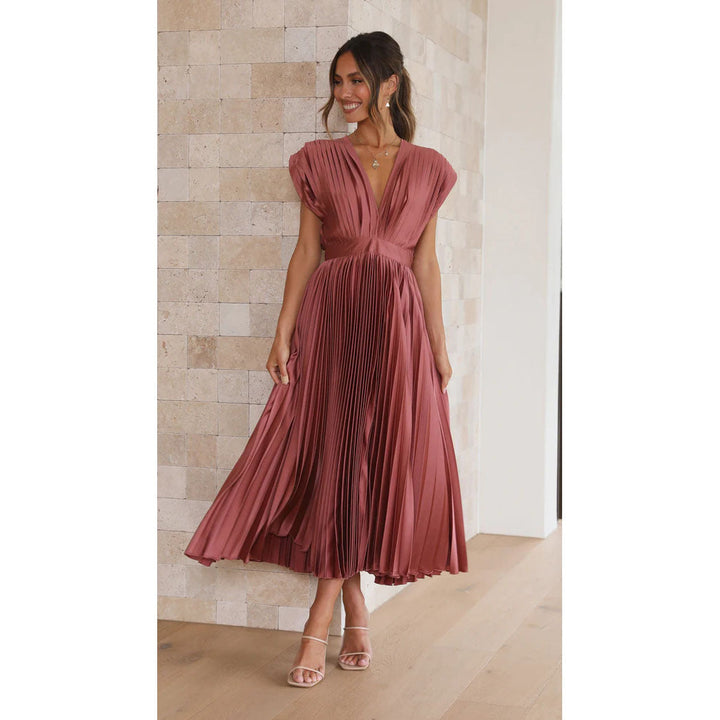 Valantomode | Elegant Pleated Skirt Dress for Effortless Style