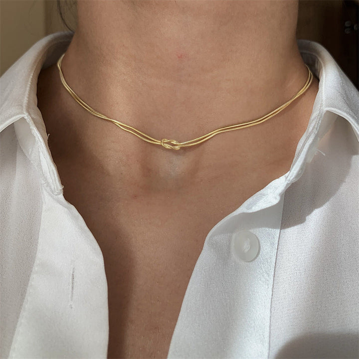 Valantomode | Plated Enchanted Rope Necklace with Helical Torque Architecture and Stainless Steel Core
