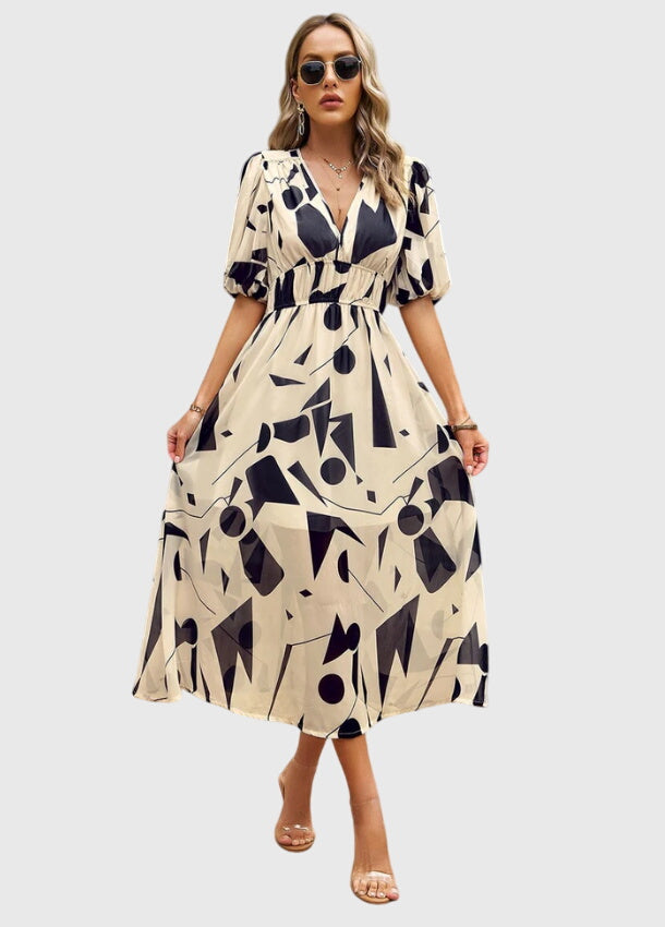 Valantomode | Beautiful Floral Midi Dress for Any Casual Gathering