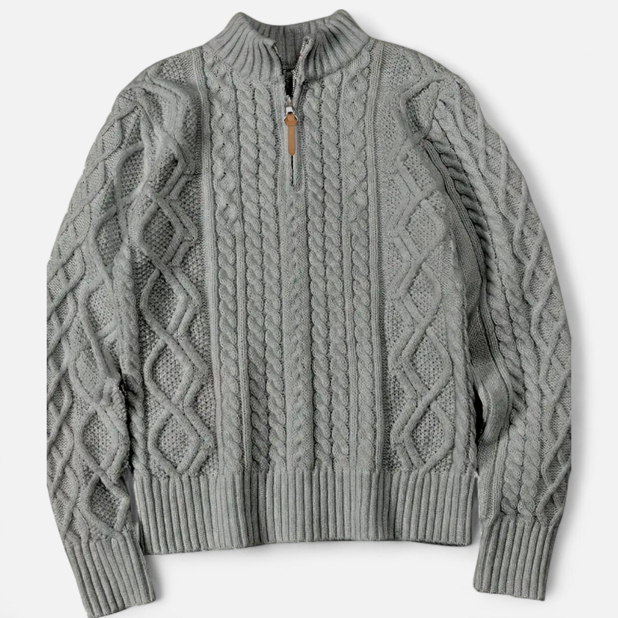ValantoMode | Men’s Zip-Up Soft-Knit Pullover