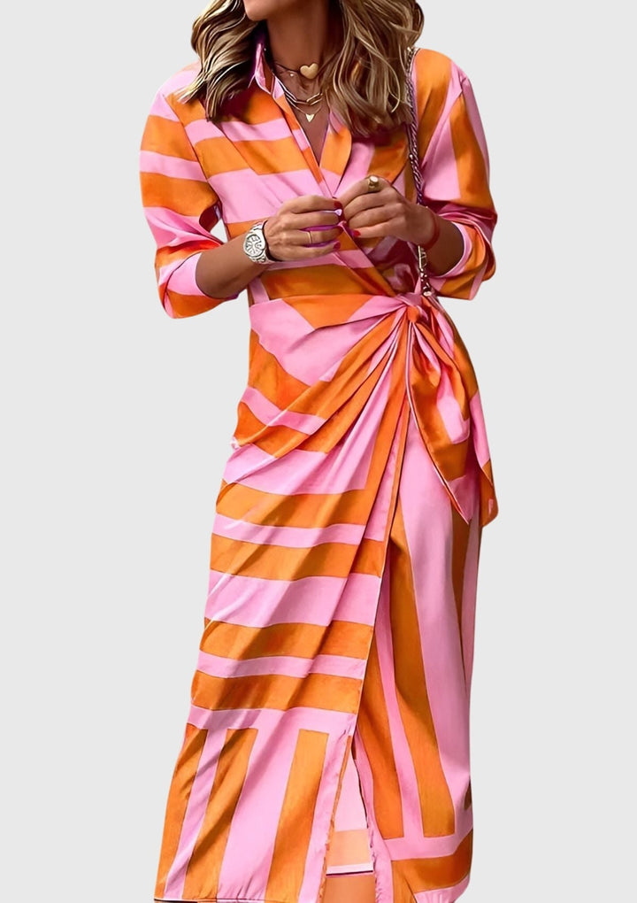 Valantomode | Stylish Printed Wrap Dress Perfect for Any Occasion