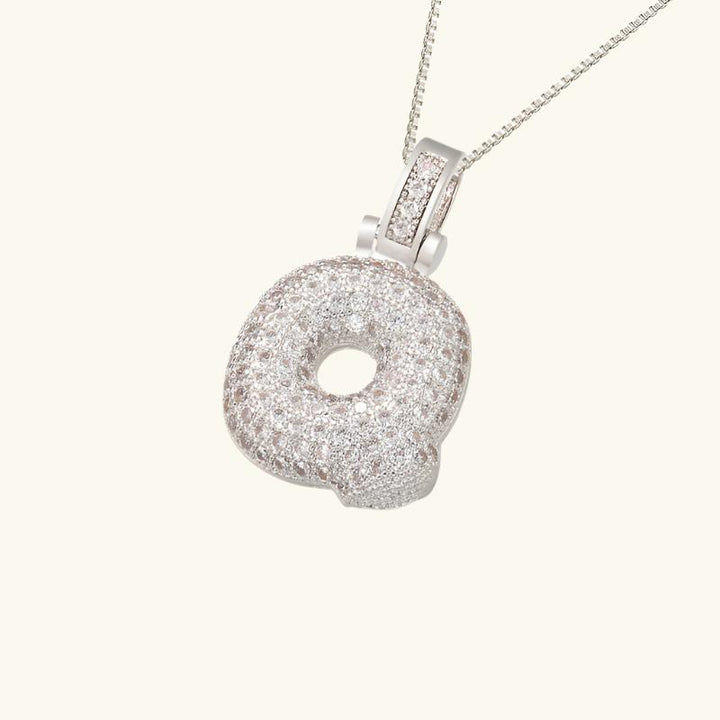 Valantomode | Plated Letter Luxe Necklace with Alphanumeric Architecture and Refractive Assets