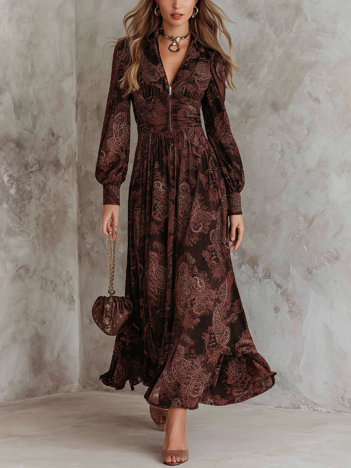 Valantomode | Stylish Midi Dress with Paisley Print for Trendy Outfits