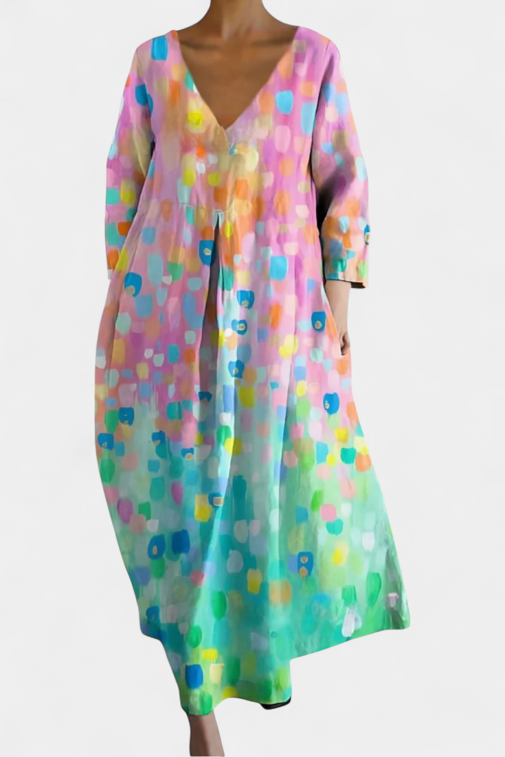 Valantomode | Soft V-Neck Dress for Effortless Everyday Style